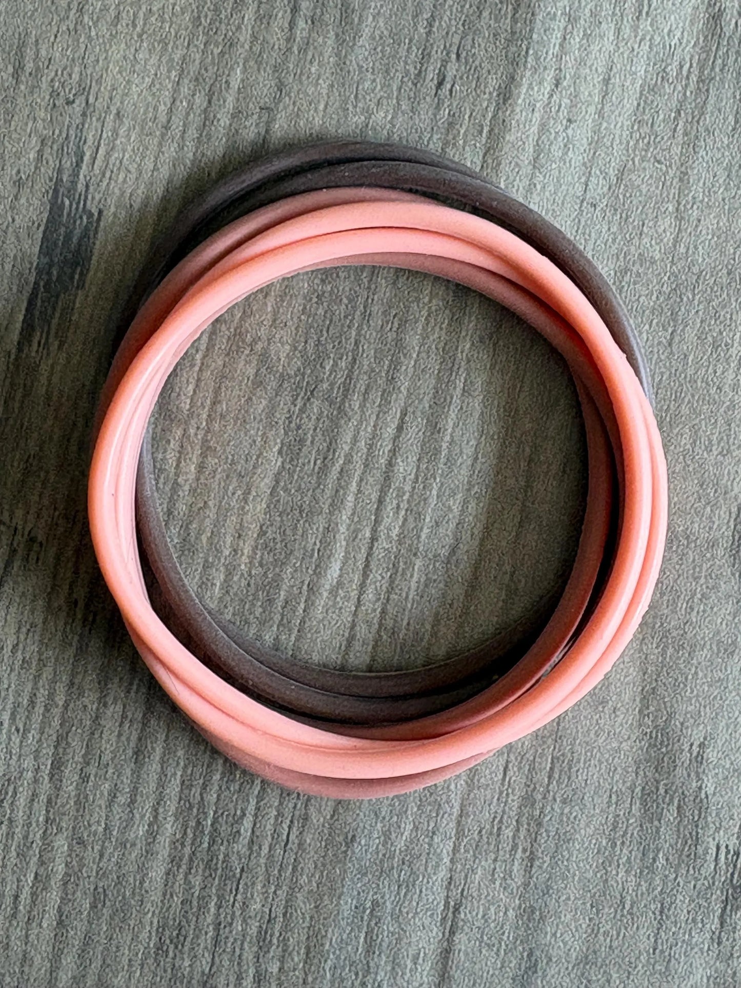 Silicone Jelly  Bracelet -Peach Caramel Latte Stack
