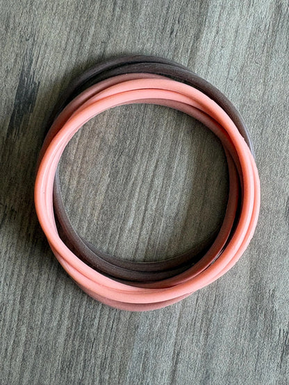 Silicone Jelly  Bracelet -Peach Caramel Latte Stack