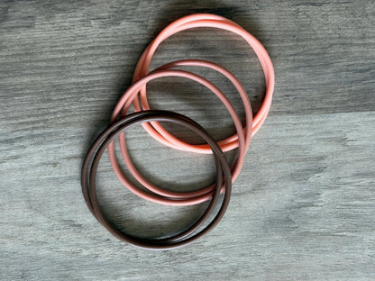 Silicone Jelly  Bracelet -Peach Caramel Latte Stack