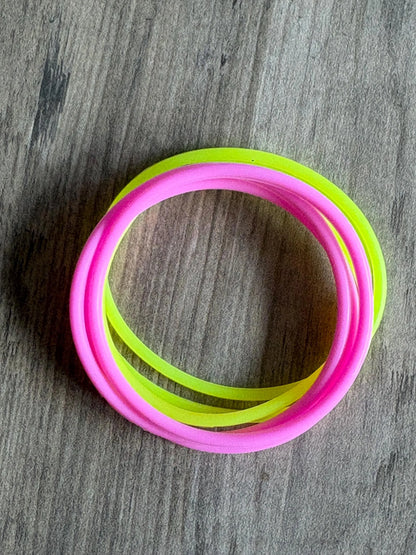 Silicone Jelly  Bracelet -Pink Lemonade Stack