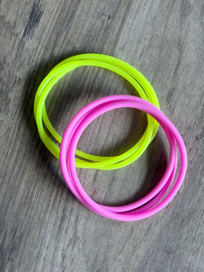 Silicone Jelly  Bracelet -Pink Lemonade Stack