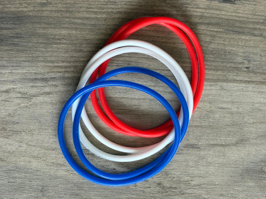 Silicone Jelly  Bracelet -Red,White,Blue Stack