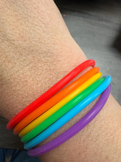 Silicone Jelly  Bracelet Rainbow Stack