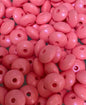 Opal Silicone Lentil Beads - Pink