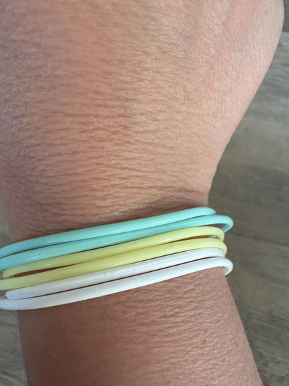 Women’s Silicone Jelly Bracelet -  Lemon Sorbet Stack