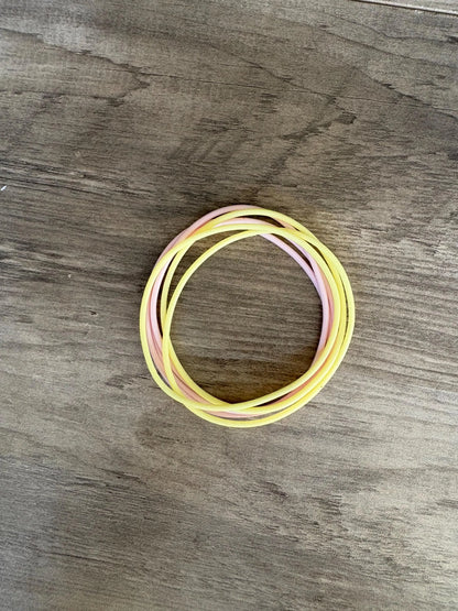 Women’s Silicone Jelly Bracelet - Pink Lemonade Stack