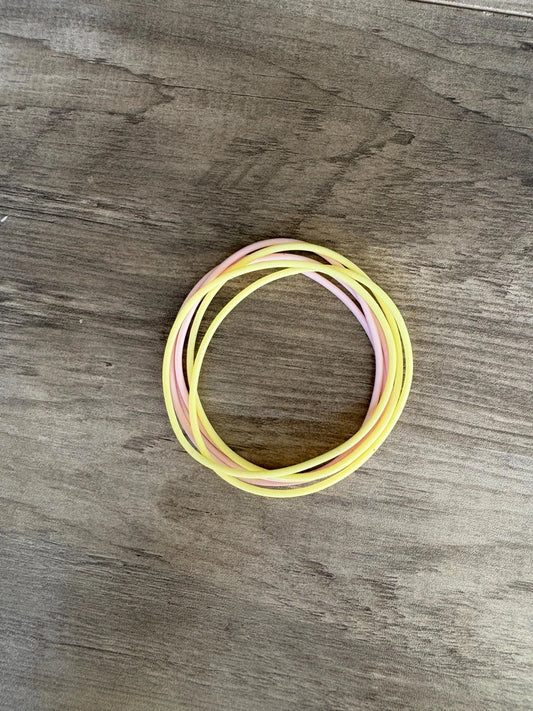Women’s Silicone Jelly Bracelet - Pink Lemonade Stack