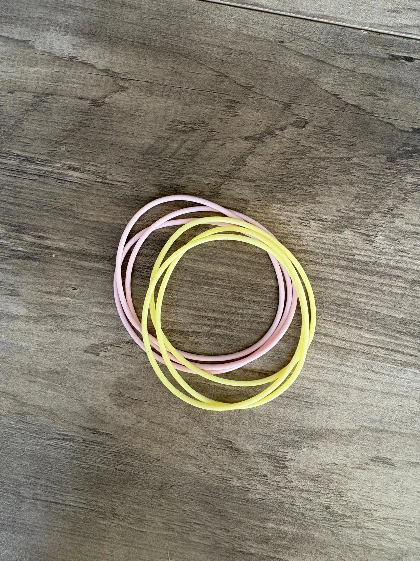 Women’s Silicone Jelly Bracelet - Pink Lemonade Stack