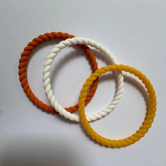 Candy Corn Stack Braided Silicone Bracelets