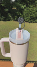 Load and play video in Gallery viewer, Black Flower Tumbler Straw Topper
