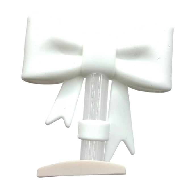 white bow straw topper